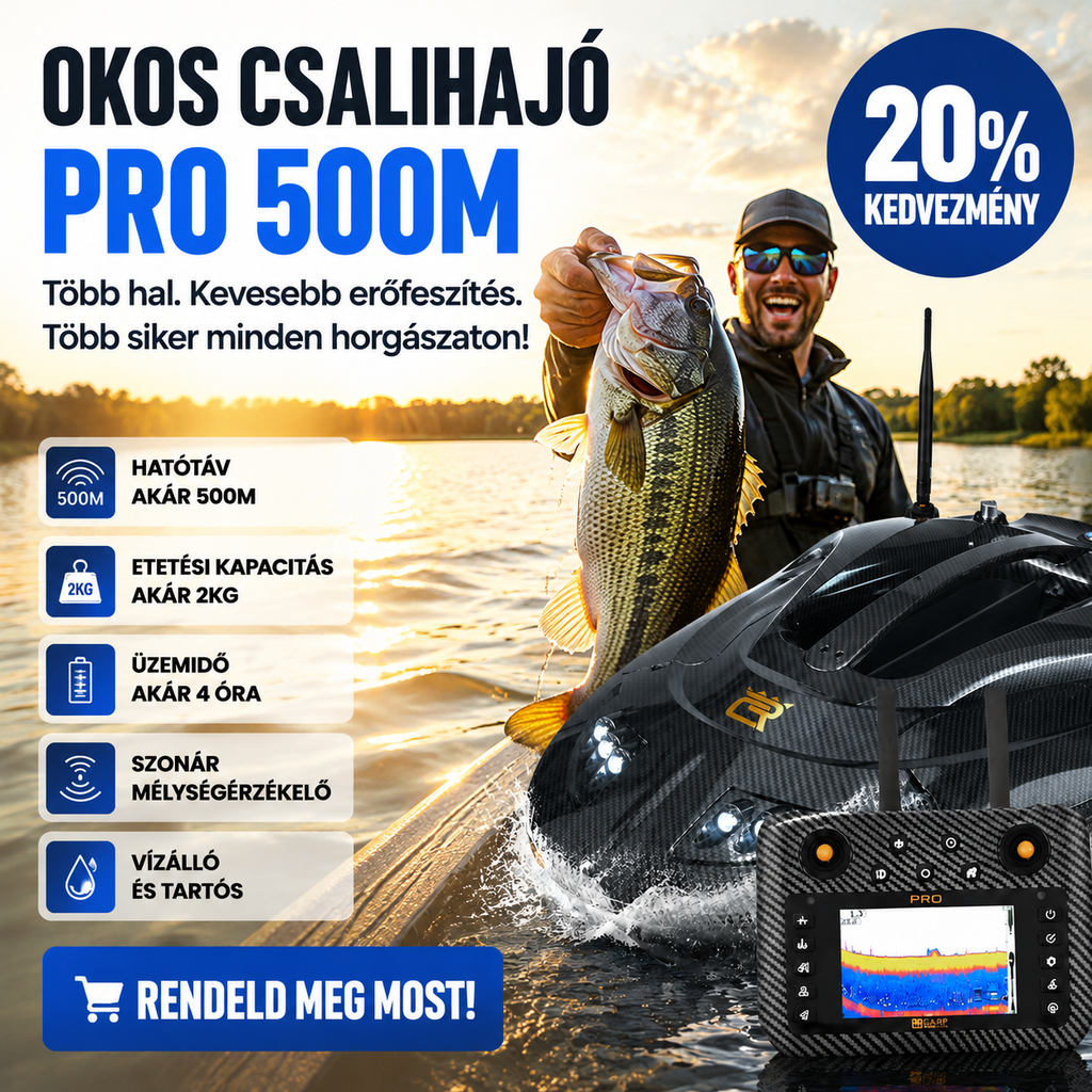 GPS-es etetőhajó halradarral, automatikus etetéssel és visszatéréssel